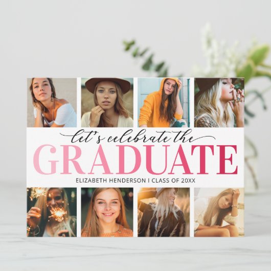 8 Einladung zur Fotocollage Modern Graduation Part (Stehend Vorderseite)