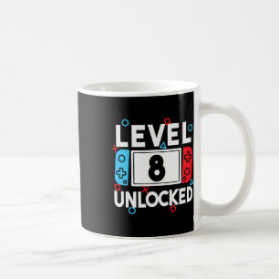 8 Entsperrte Gamer 8. Geburtstag Videospielerboten Kaffeetasse