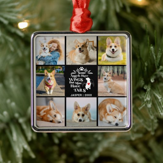8 Erinnerung an den Verlust des Hundes in Fotocoll Ornament Aus Metall (Baum)