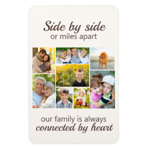 8 Familienfoto-Andenken durch Herz verbunden Magnet
