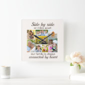 8 Familienfoto Collage verbunden mit Herz Quadratische Wanduhr (Zuhause)