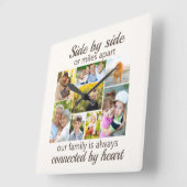 8 Familienfoto Collage verbunden mit Herz Quadratische Wanduhr (Winkel)