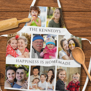8 Familienfoto-Kollage Glück ist selbstgemacht Wei Schürze