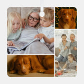 8 Foto Benutzerdefinierte Collage Personalisiert Ornament Aus Metall (Vorderseite)