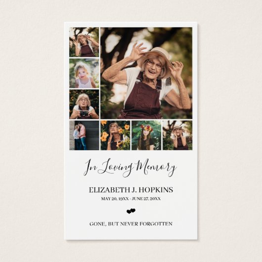 8 Foto Collage Beerdigung Gedenkkarten (Vorderseite)