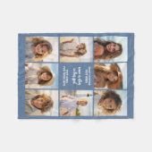 8 Foto-Collage Benutzerdefinierter Text - Denim Bl Fleecedecke (Vorderseite (Horizontal))