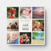 8 Foto Collage Cool Super Mama Personalisiert Fotoplatte (Vorderseite)