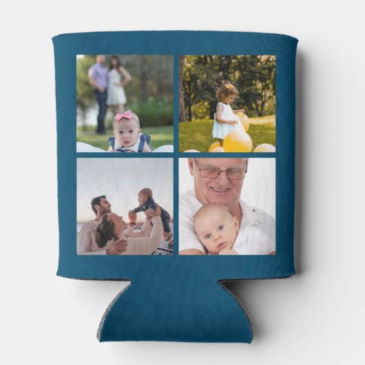 8 Foto Collage DIY Fun Personalisiert Dose Cooler Dosenkühler (Rückseite)