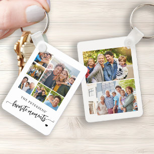 8 Foto-Collage Familienname personalisiert Schlüsselanhänger