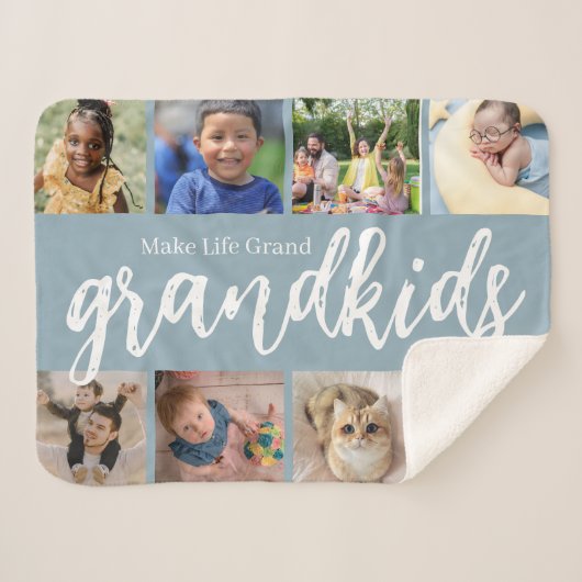 8 Foto Collage Grandkids Sherpadecke (Vorderseite (Horizontal))