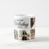 8 Foto Collage Happy Birthday Coffee Tasse (Mittel)