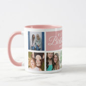 8 Foto Collage Happy Birthday Pink Tasse (Links)