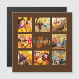 8 Foto Collage Herbst Braun Orange Gold Magnetkarte