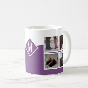 8 Foto Collage Instagram Mit Monogramm Lila Kaffeetasse