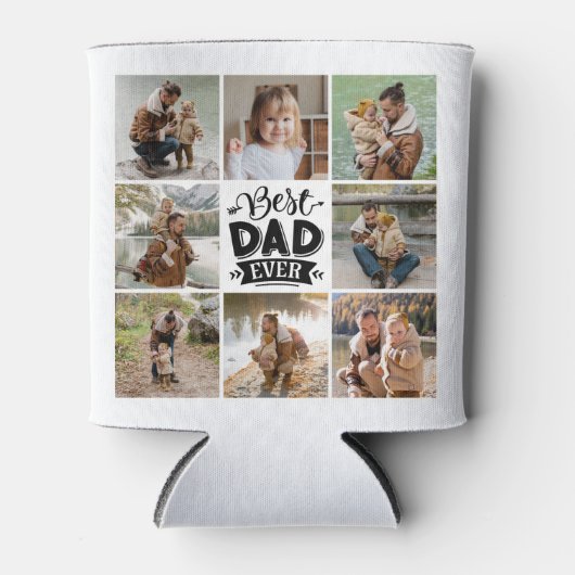 8 Foto Collage Jeden Anlaß Bester Vater je Dosenkühler (Vorderseite)