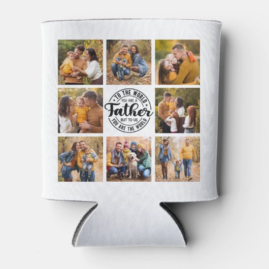 8 Foto Collage Jeden Anlaß World's Best Vater Dosenkühler (Vorderseite)