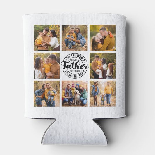 8 Foto Collage Jeden Anlaß World's Best Vater Dosenkühler (Rückseite)