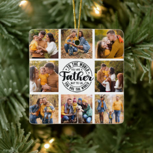 8 Foto Collage Jeden Anlaß World's Best Vater Keramikornament