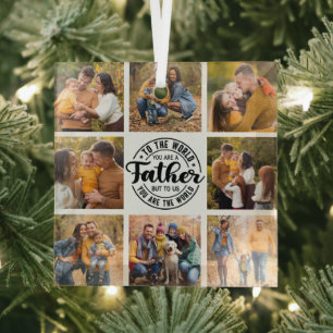 8 Foto Collage Jeden Anlaß World's Best Vater Ornament Aus Glas