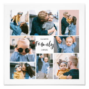 8 Foto Collage Moderne, stilvolle Familie weiß