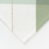 8 Foto Collage Monogram Sage Green Gingham Kariert Fleecedecke (Ecke)