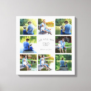 8 Foto-Collage Papa Vater Andenken Leinwanddruck