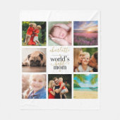 8 Foto Collage Personalisiert Worlds Beste Mama Fleecedecke (Vorderseite)