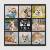 8 Foto Collage Pet Erinnerung Magnetkarte (Vorderseite)