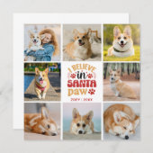 8 Foto Collage Pet Ich glaube an Santa Paw Card (Vorne/Hinten)