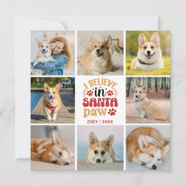 8 Foto Collage Pet Ich glaube an Santa Paw Card
