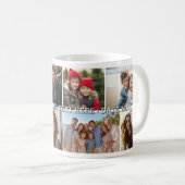 8-Foto-Collage-Raster - Benutzerdefinierter Text Kaffeetasse (VorderseiteRechts)