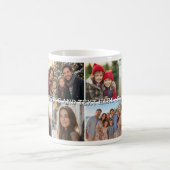 8-Foto-Collage-Raster - Benutzerdefinierter Text Kaffeetasse (Mittel)