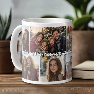 8-Foto-Collage-Raster - Benutzerdefinierter Text Kaffeetasse