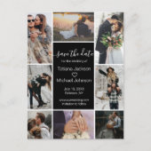  8 Foto Collage Save the Date Ankündigungspostkarte (Vorderseite)