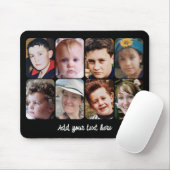 8-Foto-Collage schwarz weiß Mousepad (Mit Mouse)
