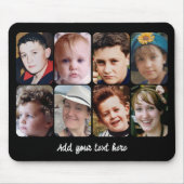 8-Foto-Collage schwarz weiß Mousepad (Vorne)