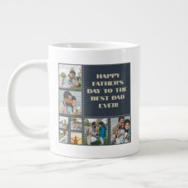 8 Foto Collage Sentiment Vatertag Geburtstag Jumbo-Tasse