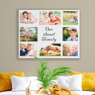 8-Foto-Collage Unsere süße Familie Leinwanddruck