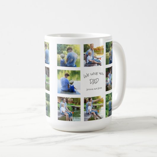 8 Foto Collage Vater Pater Keepake Kaffeetasse (VorderseiteRechts)