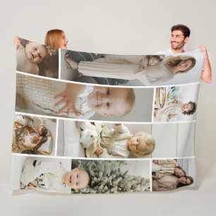8-Foto-Collage-Vorlage personalisiert Fleecedecke