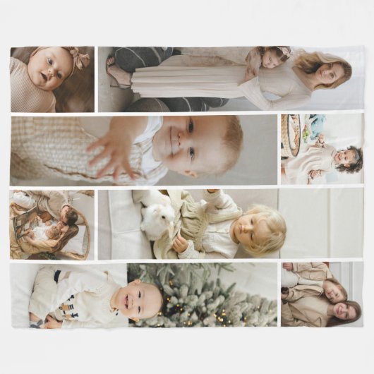 8-Foto-Collage-Vorlage personalisiert Fleecedecke (Vorderseite (Horizontal))