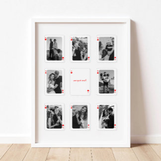 8 Foto-Collage Wie Glücklich Sind Wir Spielkarten Poster