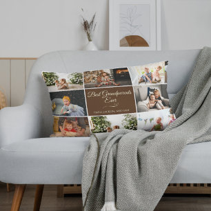 8 Foto Erinnerungen Braun Die besten Großeltern je Lendenkissen