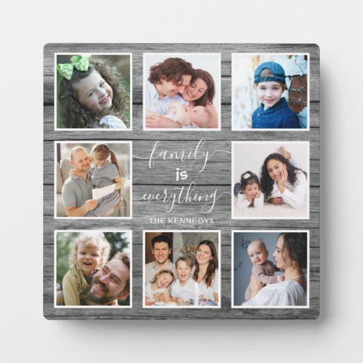 8-Foto-Familie ist alles Zitat Grauholz Fotoplatte (Vorderseite)