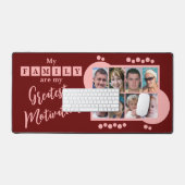 8 Foto Familienmotivation bordeauxrot Schreibtischunterlage (Tastatur & Maus)