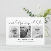 8-Foto-Feier zum Leben/Beerdigung/Gedenkfeier Einladung (Stehend Vorderseite)