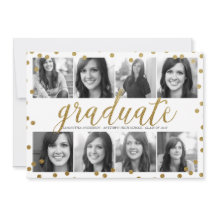 8 Foto Gold Glitzer Look Abschluss Einladung