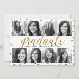 8 Foto Gold Glitzer Look Abschluss Einladung