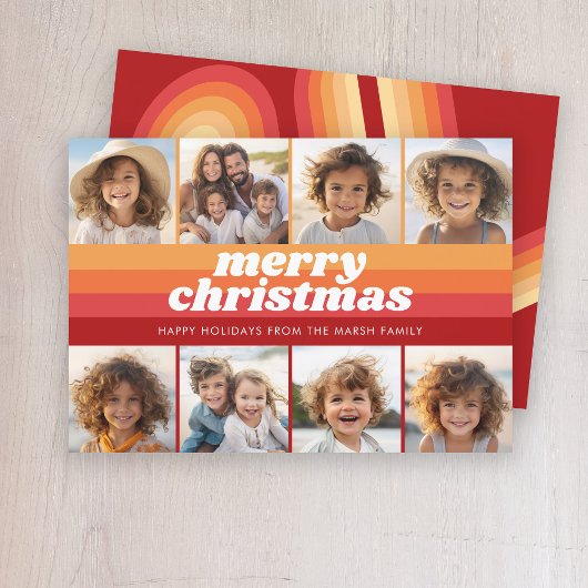 8 Foto Grenze - Frohe Weihnachten Retro Linie Art