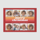 8 Foto Grenze - Frohe Weihnachten Retro Linie Art Seidenpapier (Vorderseite)